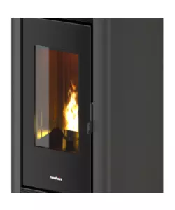 Stufa a pellet canalizzata ermetica freepoint "indaco" antracite 10,5 kw