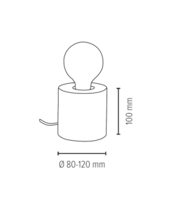 Lumetto 'trabo' con base in pino h10 cm, e27