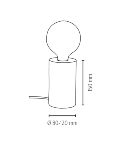 LUMETTO 'TRABO' CON BASE IN PINO H15 CM, E27