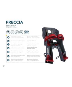 SEGGIOLINO ANTERIORE PER BICICLETTA BELLELLI "FRECCIA VINTAGE", PORTATA MASSIMA 15 KG