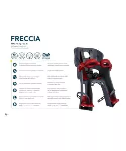 Seggiolino anteriore per bicicletta bellelli "freccia vintage", portata massima 15 kg