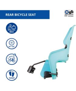 SEGGIOLINO POSTERIORE PER BICICLETTA BELLELLI "LOTUS" SKY BLUE, PORTATA MASSIMA 22 KG