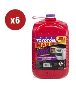 6 taniche da 20 litri di combustibile liquido 'toyotomi max' - totale di 120 litri