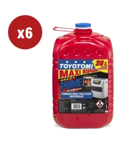 6 taniche da 20 litri di combustibile liquido 'toyotomi prime' - totale di 120 litri