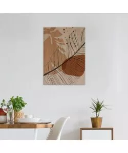 Quadro in legno "leaves black 01", 47x67 cm