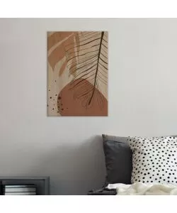 Quadro in legno "leaves black 02", 47x67 cm