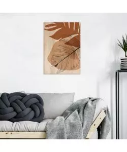 Quadro in legno "leaves black 03", 47x67 cm