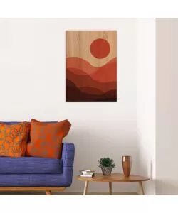 Quadro in legno "desert sunset", 47x67 cm