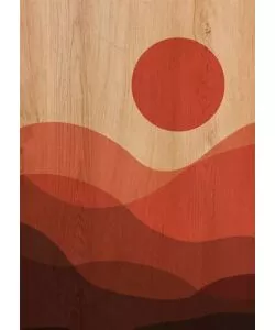 Quadro in legno 'desert sunset', 47x67 cm