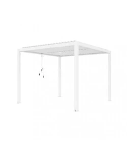 Gazebo pergola bioclimatica da esterno bianca in alluminio - 3x3x2,5 m