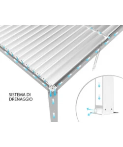 Gazebo pergola bioclimatica da esterno bianca in alluminio - 3x3x2,5 m