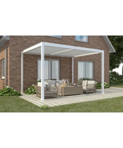 Gazebo pergola bioclimatica da esterno bianca in alluminio - 3x4 m