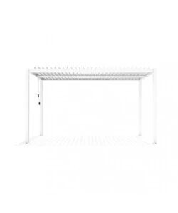 Gazebo pergola bioclimatica da esterno bianca in alluminio - 3x4 m