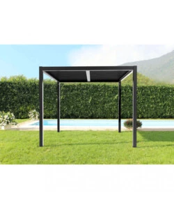 Gazebo pergola bioclimatica da esterno antracite in alluminio - 3x4 m