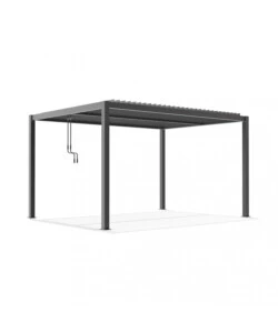 Gazebo pergola bioclimatica da esterno antracite in alluminio - 3x4 m