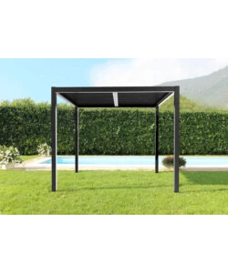 Gazebo pergola bioclimatica da esterno antracite in alluminio - 4x4 m