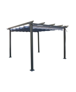 Gazebo pergola da esterno euro garden 'daiana' in acciaio colore grigio, 3x3 m