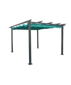 Gazebo pergola da esterno euro garden 'daiana' in acciaio colore verde, 3x3 m