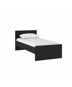 Letto singolo nero opaco, 90x190 cm