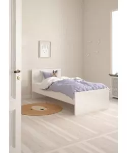 Letto singolo bianco lucido, 90x190 cm