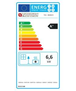 Stufa a legna la nordica + extraflame "tea" bianco 6,6 kw