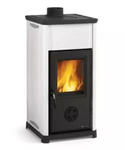 Stufa a legna la nordica + extraflame 'tea' bianco 6,6 kw