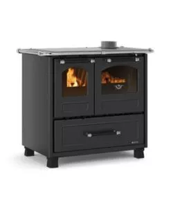 Cucina a legna la nordica + extraflame "family 4.5" antracite 7,5 kw