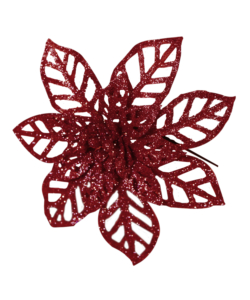 Stella di natale glitter rossa, 16 cm