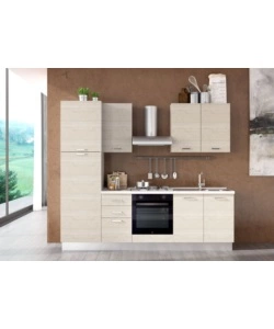 Composizione cucina completa ares con lavello a destra e piano cottura a gas, 255x60x216 cm