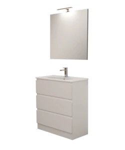 Mobile bagno da terra 'leonardo' 3 cassetti bianco, 78x39,5x85 cm