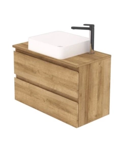 Mobile bagno "leonardo" rovere con lavello ad appoggio, 78x40x50 cm