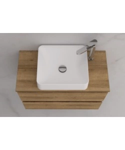 Mobile bagno "leonardo" rovere con lavello ad appoggio, 78x40x50 cm