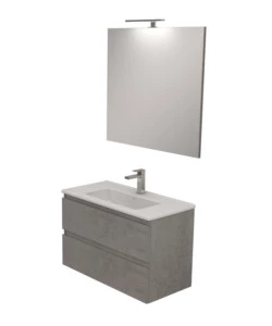 Mobile bagno 'leonardo' cemento, 80 cm