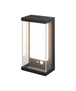 Applique nero a led con pannello solare 3000k, 8,3x12,6x25,2 cm