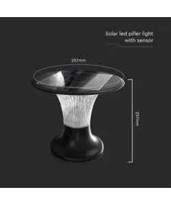 Lampada led solare da terra nera 15w ip65, 25,7x2,17 cm