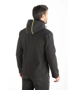 Giacca da lavoro soft shell wrk "wrk502" colore nero con cappuccio, tg xxl