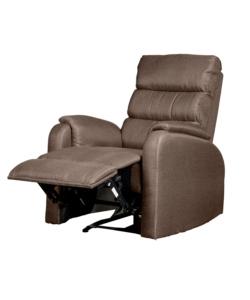 Poltrona bellahome "chiara" con recliner in tessuto colore tortora, 71x95x98 cm