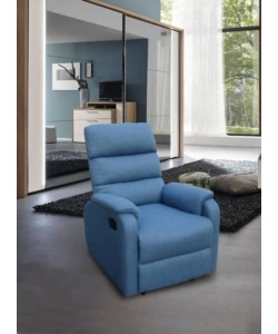 Poltrona bellahome "chiara" con recliner in tessuto colore ottanio, 71x95x98 cm