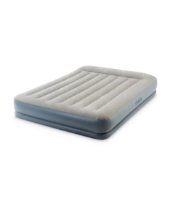 Materasso matrimoniale autogonfiante intex "airbed dura-beam pillow rest mid-rise" colore crema e pompa integrata, 152x203x30 cm