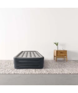 Materasso singolo autogonfiante intex "airbed dura-beam pillow rest raised" colore grigio chiaro, 99x191x42 cm