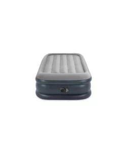 Materasso singolo autogonfiante intex "airbed dura-beam pillow rest raised" colore grigio chiaro, 99x191x42 cm