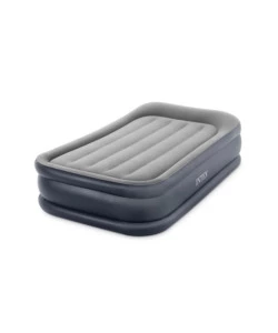 Materasso singolo autogonfiante intex "airbed dura-beam pillow rest raised" colore grigio chiaro, 99x191x42 cm