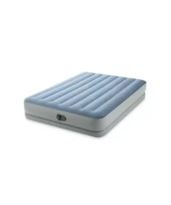 Materasso matrimoniale gonfiabile intex "airbed dura-beam mid-rise comfort" colore azzurro chiarocon pompa usb, 152x203x36 cm