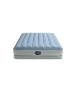 Materasso matrimoniale gonfiabile intex "airbed dura-beam mid-rise comfort" colore azzurro chiarocon pompa usb, 152x203x36 cm