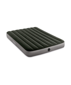 Materasso ad una piazza e mezza gonfiabile intex 'airbed dura-beam standard downy' colore verde scuro con pompa a pedale, 137x191x25 cm