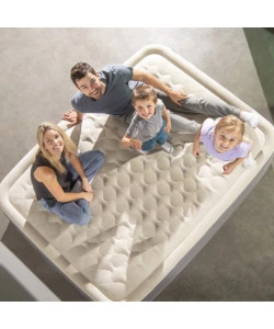 Materasso matrimoniale autogonfiante intex "airbed dura-beam premaire ii" colore beige con connessione bluetooth, 152x203x46 cm