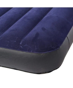 Materasso matrimoniale gonfiabile intex "airbed dura-beam standard classic downy" colore blu con pompa manuale e due cuscini, 152x203x25 cm