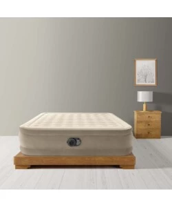 Materasso matrimoniale autogonfiante intex "airbed ultra push" colore beige, 152x203x46 cm