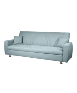 Divano letto contenitore bellahome 'eva' 3 posti colore grigio menta, 220x84x85 cm