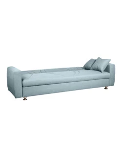 Divano letto contenitore bellahome "eva" 3 posti colore grigio menta, 220x84x85 cm